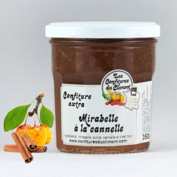 CONFITURE MIRABELLE A LA CANNELLE CONFITURES DU CLIMONT - CONFITURE DE NOEL 350 GR - 350 g